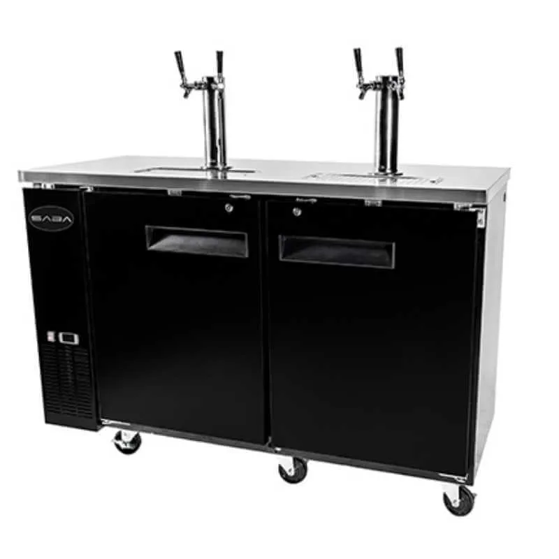Saba - SDD-24-60 Commercial 60 Beer Dispenser Refrigerator with (2) Double Tap