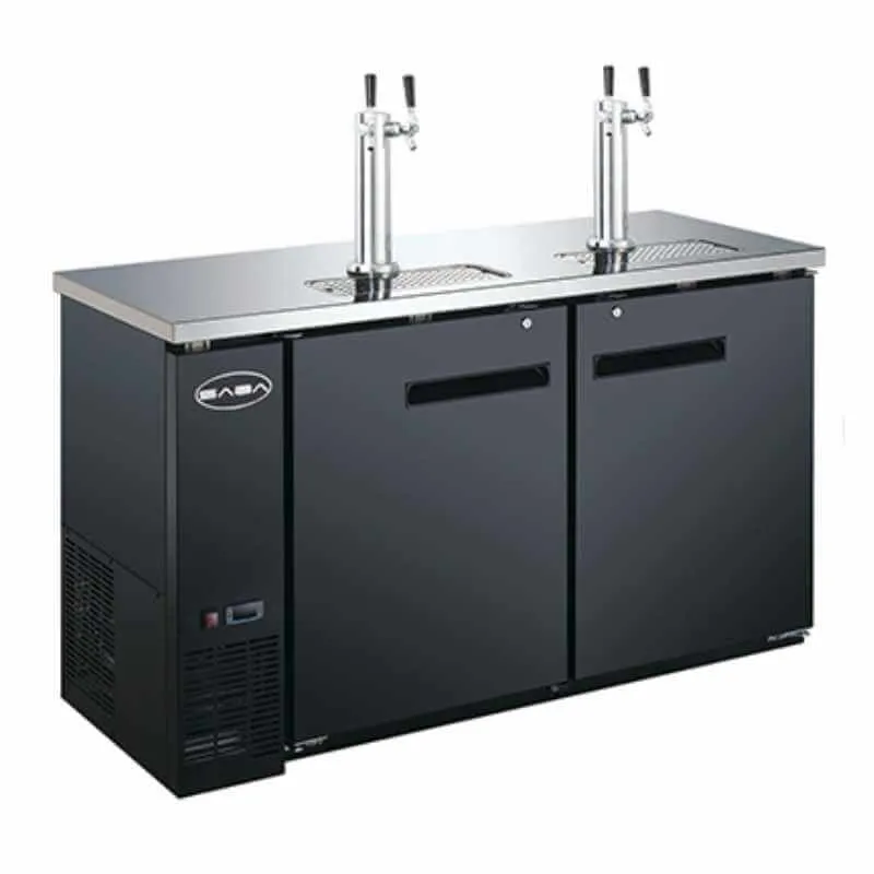 Saba - SDD-24-60 Commercial 60 Beer Dispenser Refrigerator with (2) Double Tap