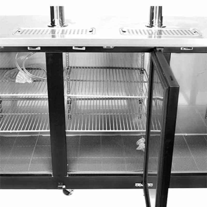 Saba - SDD-24-72 Commercial 72 Beer Dispenser Refrigerator with (2) Double Tap