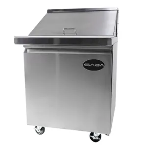 Saba - SPS-27-12M Commercial 27 12 Pan Salad Sandwich Food Prep Table Refrigerator