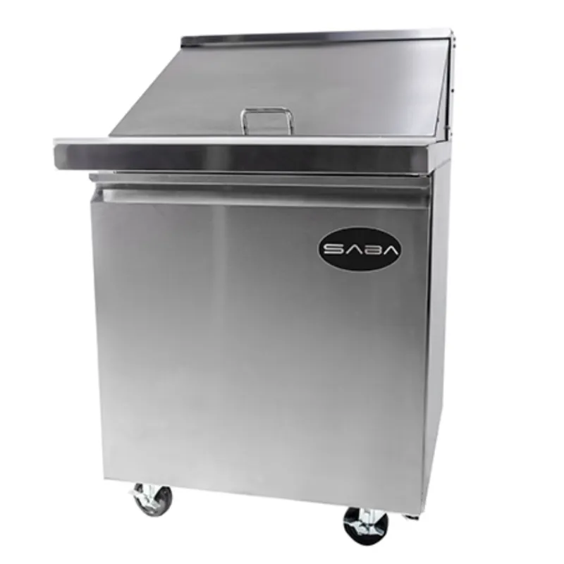 Saba - SPS-27-12M Commercial 27 12 Pan Salad Sandwich Food Prep Table Refrigerator