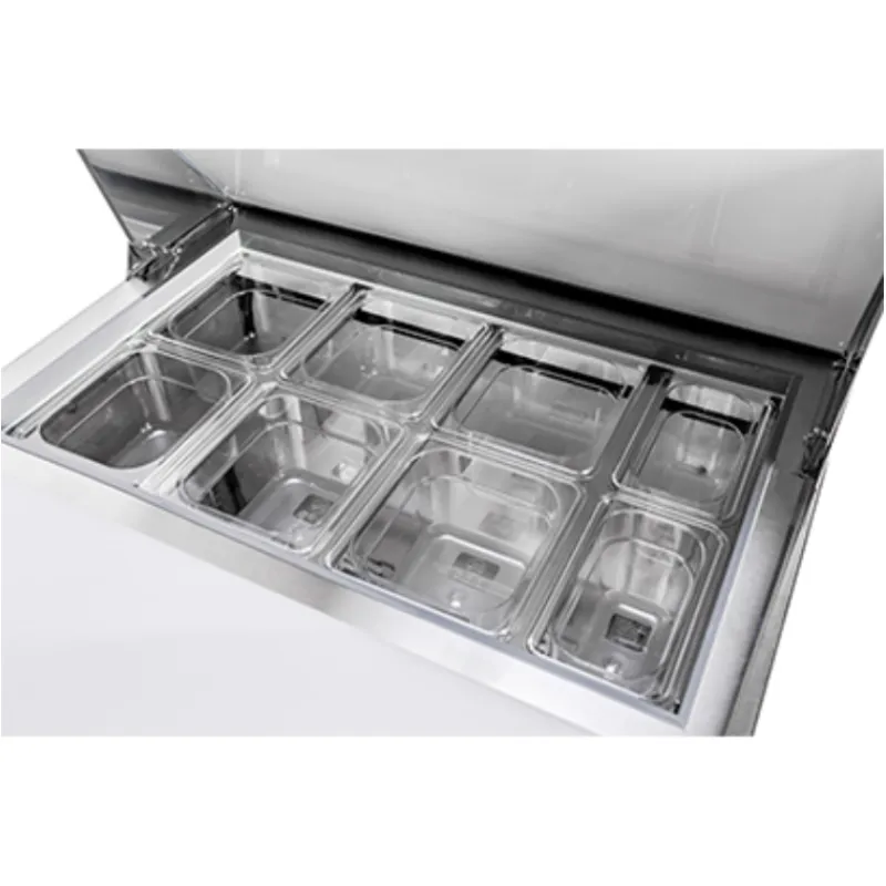 Saba - SPS-27-8 Commercial 27 8 Pan Salad Sandwich Food Prep Table Refrigerator