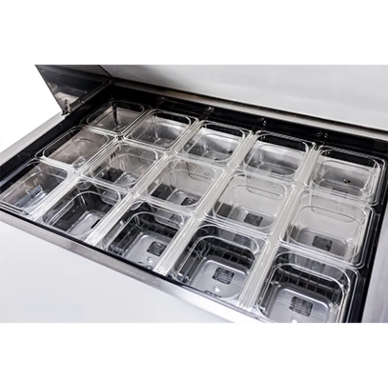 Saba - SPS-36-15M Commercial 36 15 Pan Salad Sandwich Food Prep Table Refrigerator