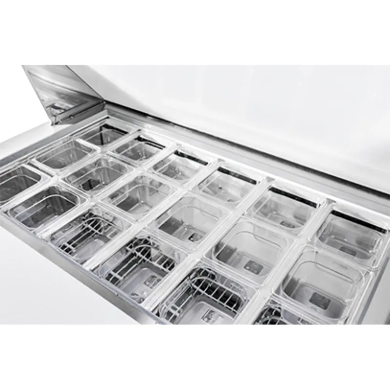 Saba - SPS-48-18M Commercial 48 18 Pan Salad Sandwich Food Prep Table Refrigerator