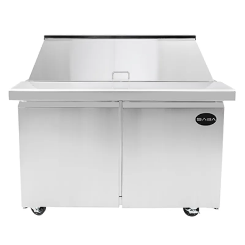 Saba - SPS-48-18M Commercial 48 18 Pan Salad Sandwich Food Prep Table Refrigerator