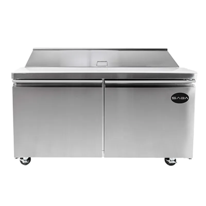 Saba - SPS-60-16 Commercial 60 16 Pan Salad Sandwich Food Prep Table Refrigerator