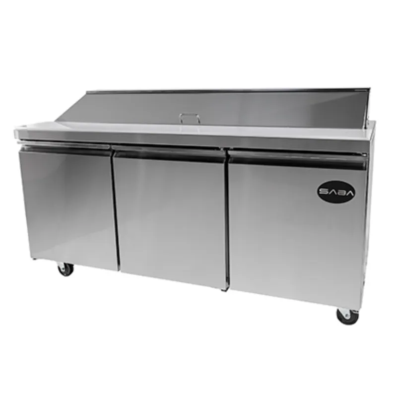 Saba - SPS-72-18 Commercial 70 18 Pan Salad Sandwich Food Prep Table Refrigerator