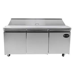 Saba - SPS-72-18 Commercial 70 18 Pan Salad Sandwich Food Prep Table Refrigerator