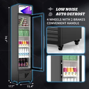 SDGR15'' SLIM GLASS DOOR DISPLAY 15 Merchandiser Refrigerator