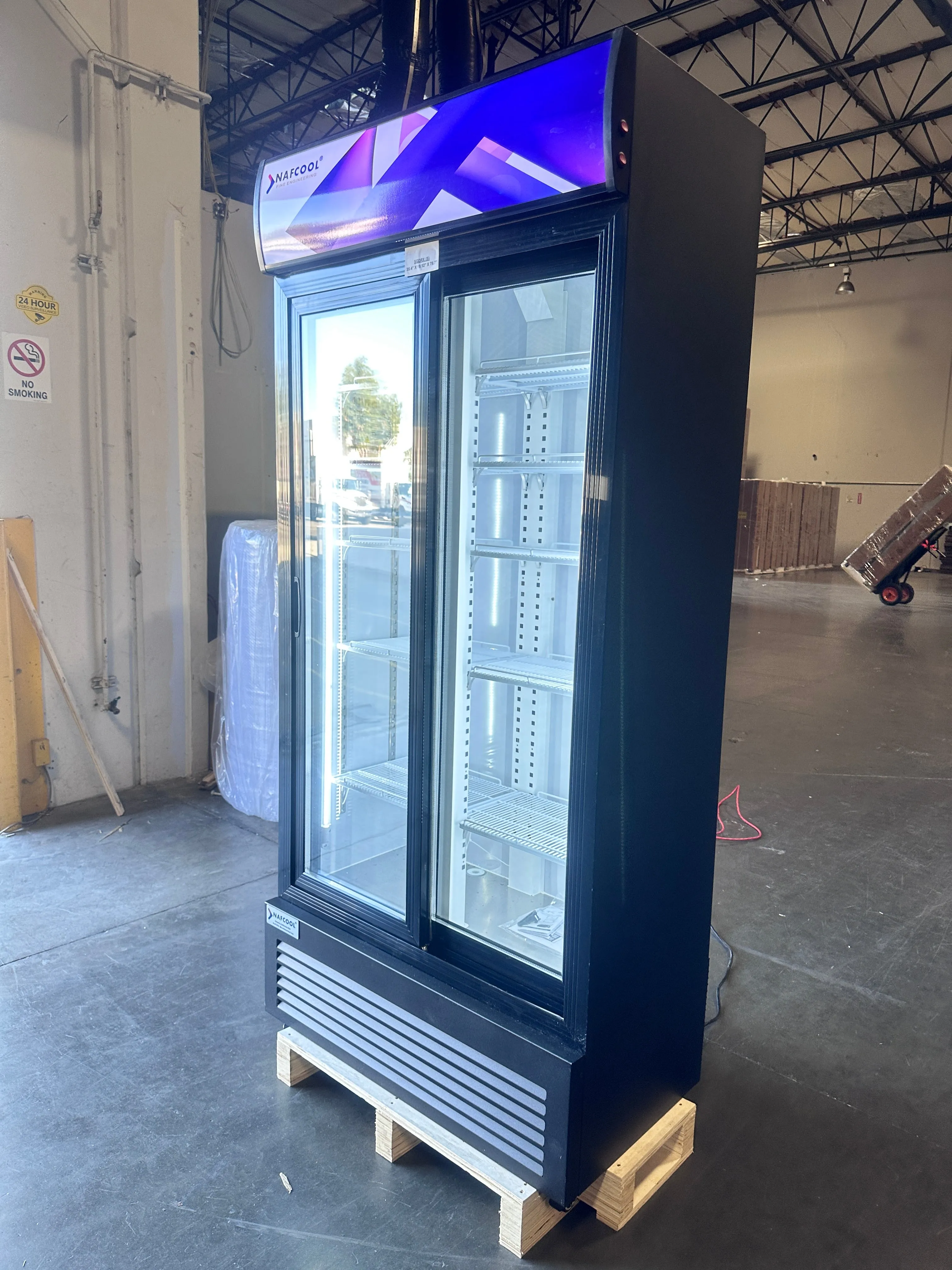 SDGRX(S) ETL. ETL Sanitation 36 inch Two section sliding glass door merchandiser refrigerator