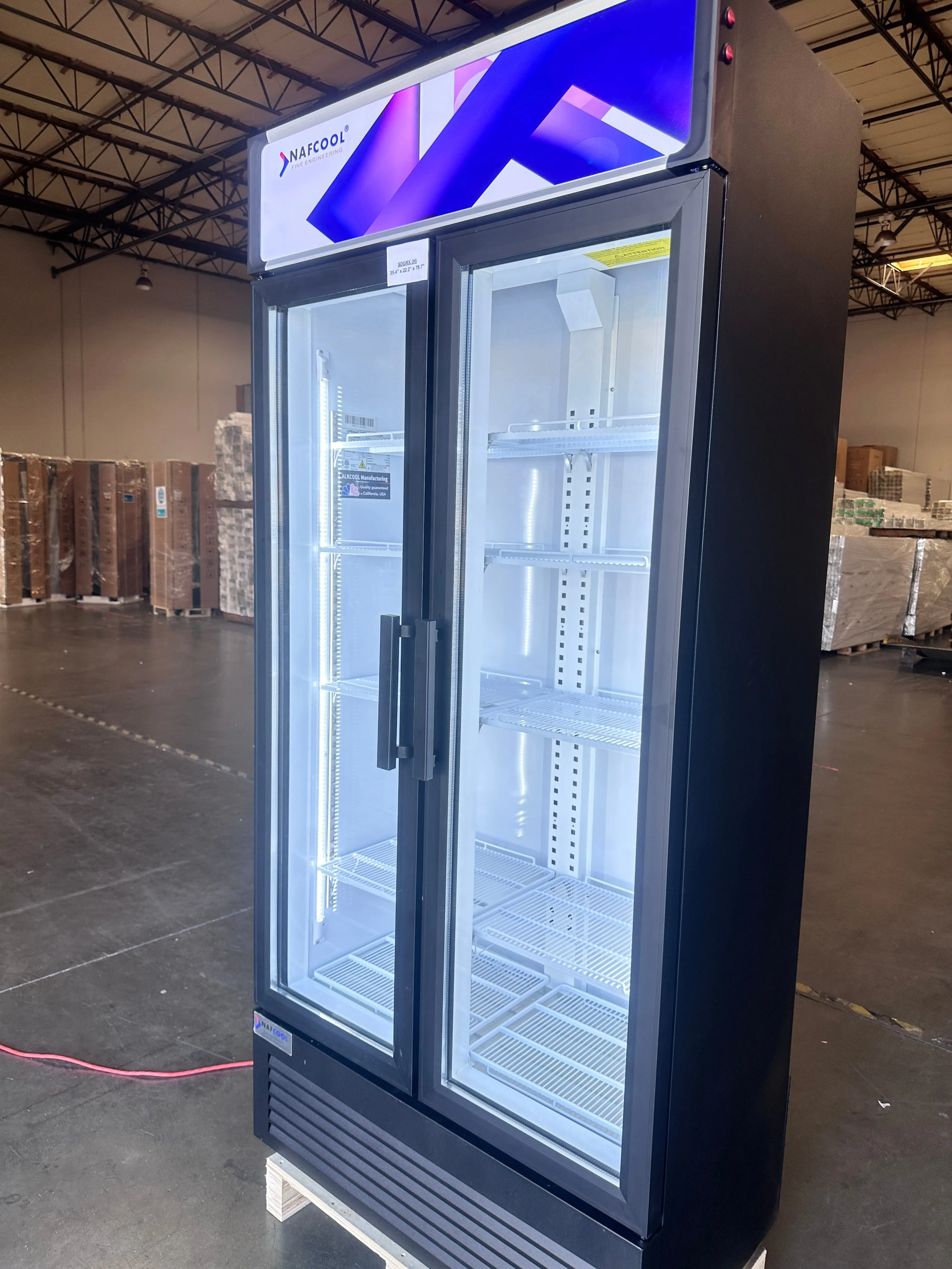 SGDRX(H) 36 Two Section Hinge Glass Door Merchandiser Refrigerator