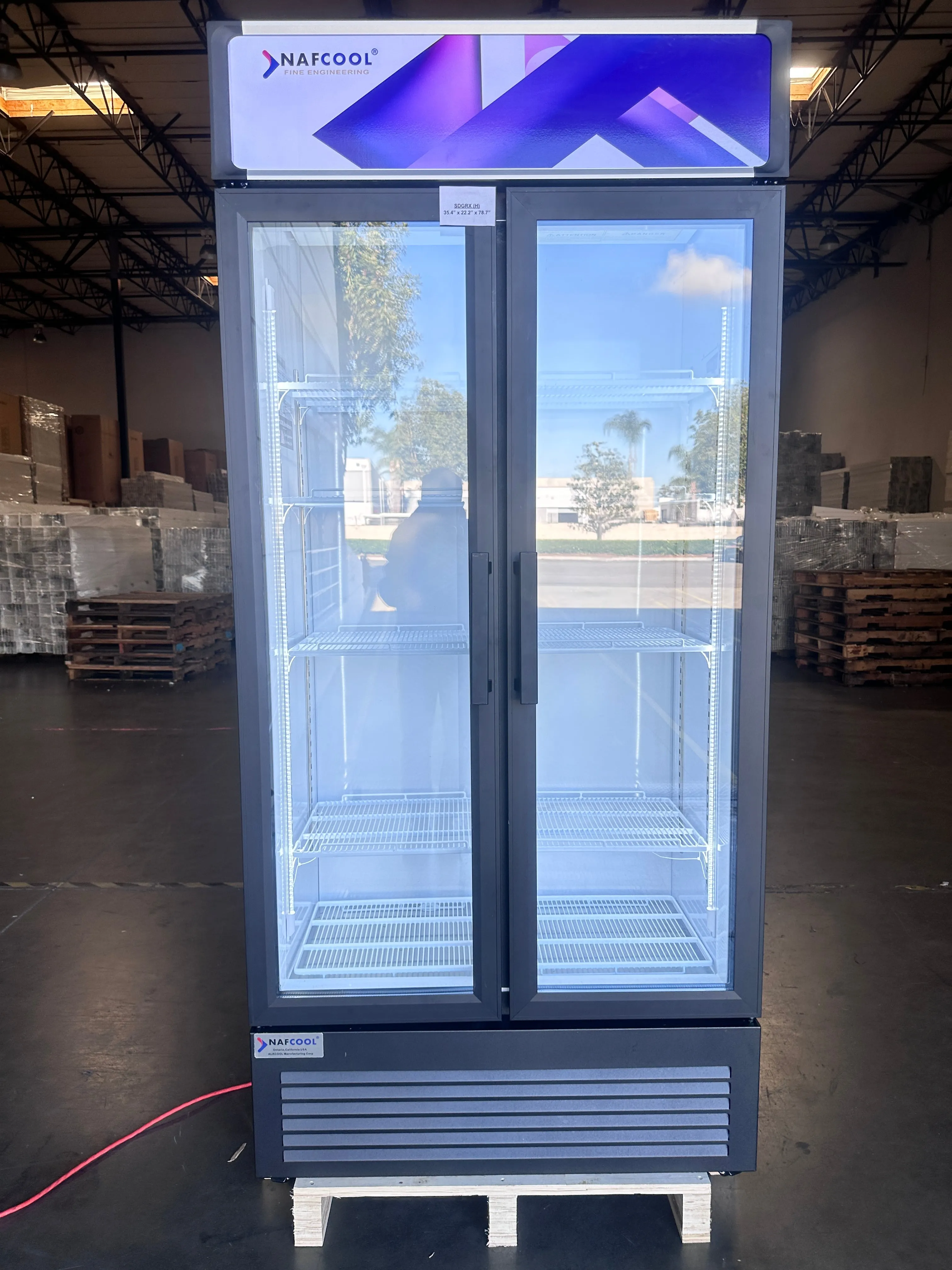 SGDRX(H) 36 Two Section Hinge Glass Door Merchandiser Refrigerator