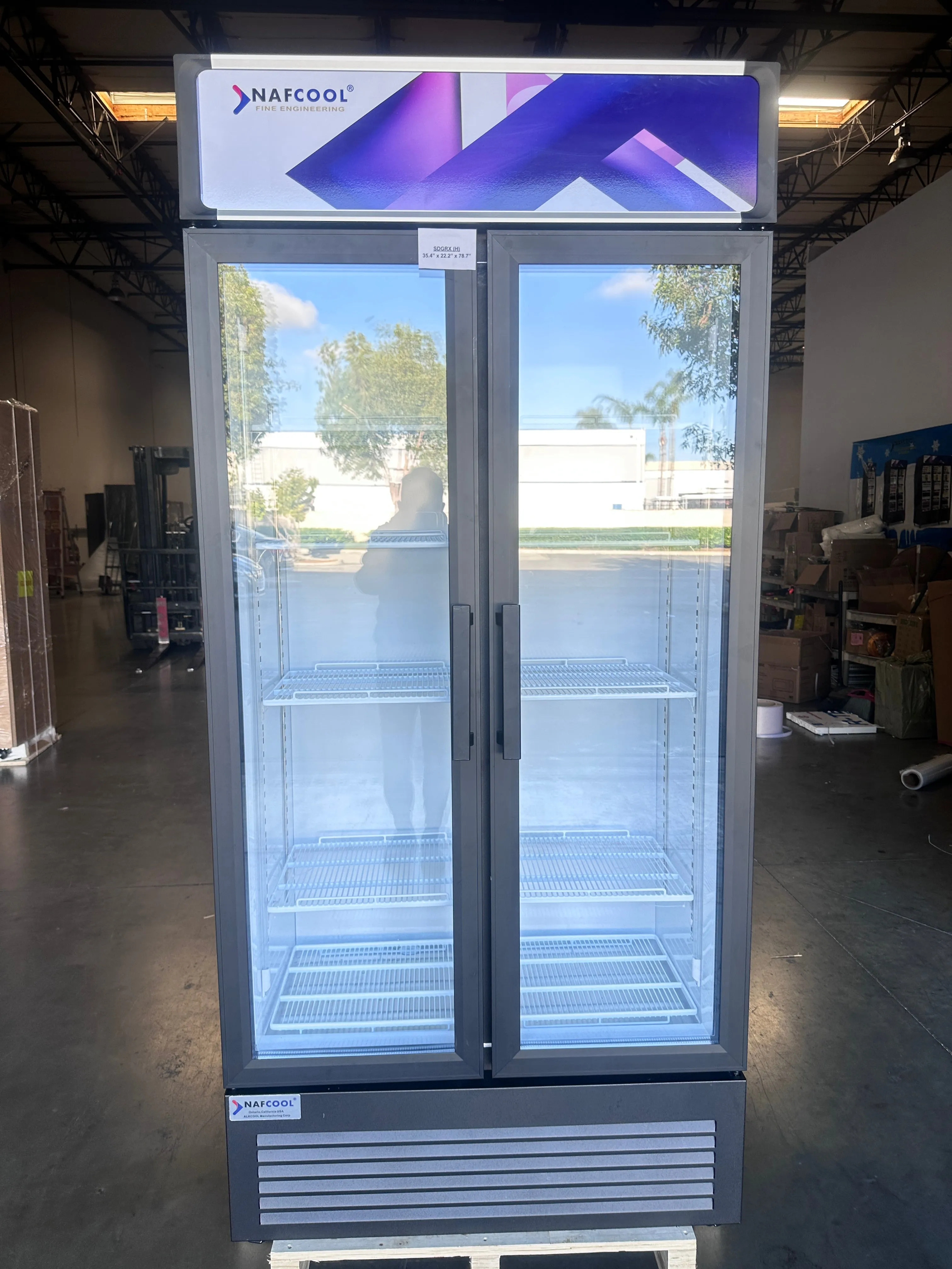 SGDRX(H) 36 Two Section Hinge Glass Door Merchandiser Refrigerator