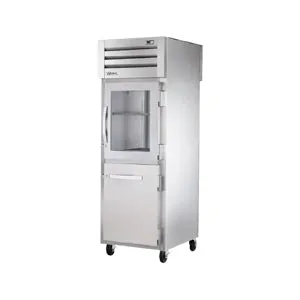 True STG1RPT-1HG/1HS-1S-HC. Commercial 27 1/4 Pass Thru Refrigerator. (1) Glass Door. (1) Solid Door