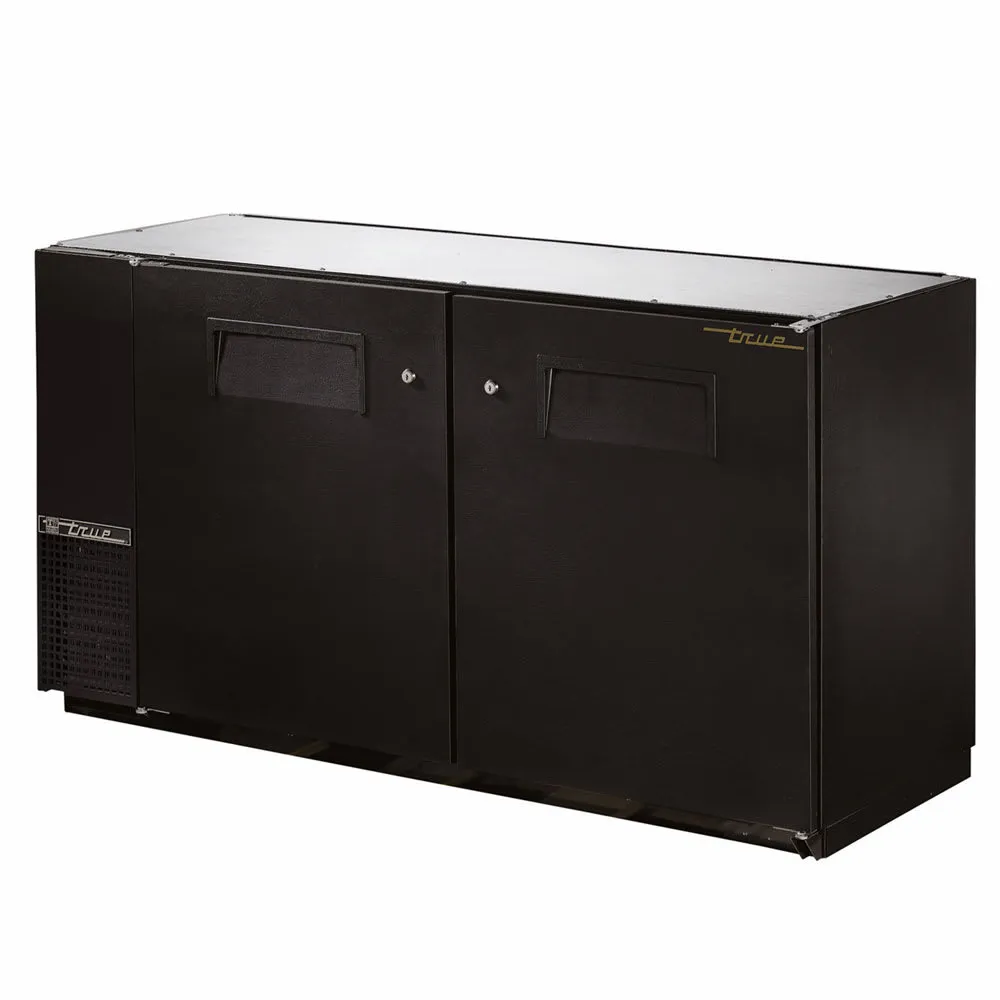 True TBB-24GAL-60-HC. Commercial 60 Bar Refrigerator - 2 Swinging Solid Doors. Black. 115v