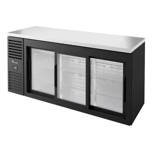 True TBR72-RISZ1-L-B-111-1 72 Bar Refrigerator - Sliding Glass Doors. Black. 115v