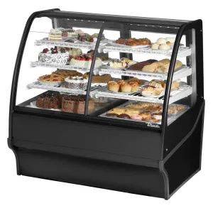 True TDM-DZ-48-GE/GE-B-W 48 1/4 Full Service Dual Zone Bakery Case w/ Curved Glass - (4) Levels. 115v