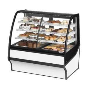 True TDM-DZ-48-GE/GE-S-W 48 1/4 Full Service Dual Zone Bakery Case w/ Curved Glass - (4) Levels. 115v