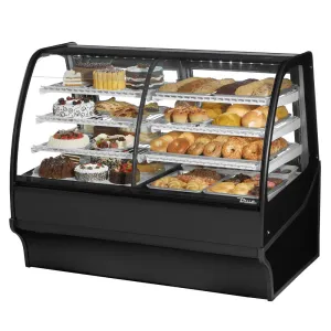 True TDM-DZ-59-GE/GE-B-W 59 1/4 Full Service Dual Zone Bakery Case w/ Curved Glass - (4) Levels. 115v