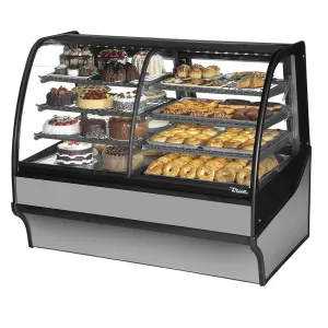 True TDM-DZ-59-GE/GE-S-S 59 1/4 Full Service Dual Zone Bakery Case w/ Curved Glass - (4) Levels. 115v