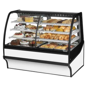 True TDM-DZ-59-GE/GE-W-W 59 1/4 Full Service Dual Zone Bakery Case w/ Curved Glass - (4) Levels. 115v