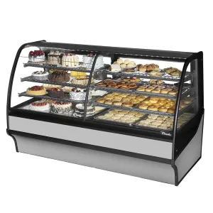 True TDM-DZ-77-GE/GE-S-S 77 1/4 Full Service Dual Zone Bakery Case w/ Curved Glass - (4) Levels. 115v