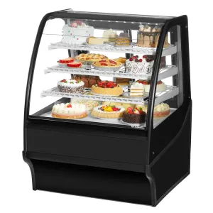 True TDM-R-36-GE/GE-B-W 36 1/4 Full Service Bakery Case w/ Curved Glass - (4) Levels. 115v