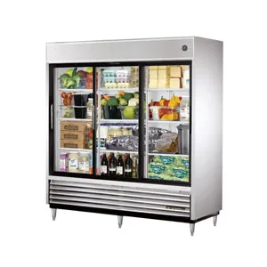 True TSD-69G-LD. Commercial 78 1/10 Reach-In Refrigerator Sliding Glass Doors 3 Section