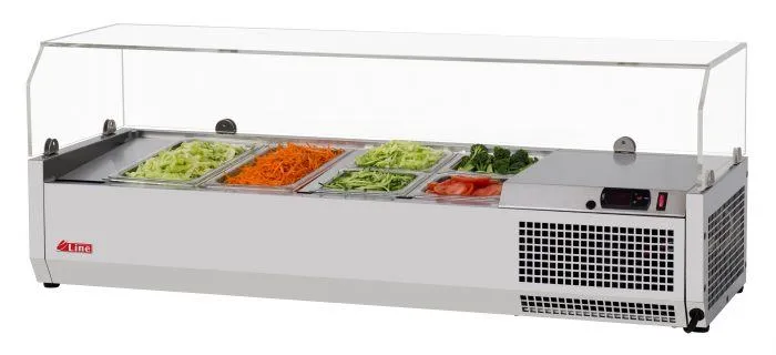 Turbo Air - CTST-1200G-13-N. Commercial E-Line Countertop Salad Table. with clear hood. 47-1/4L