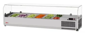 Turbo Air - CTST-1500G-13-N. Commercial E-Line Countertop Salad Table. with clear hood. 59L