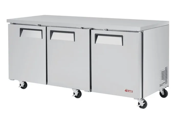 Turbo Air - EUR-72-N-V. 3 Solid Doors Undercounter Refrigerator