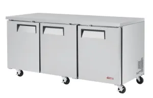 Turbo Air - EUR-72-N-V. 3 Solid Doors Undercounter Refrigerator