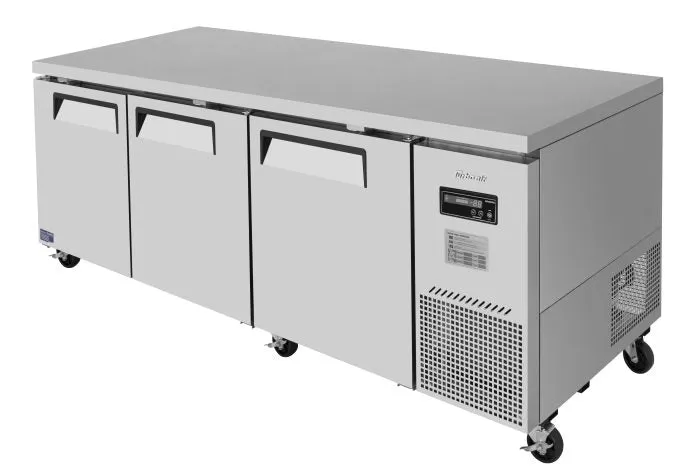 Turbo Air - JUR-93D-N. 3 Solid Doors Undercounter Refrigerator. Side Mount - Deep