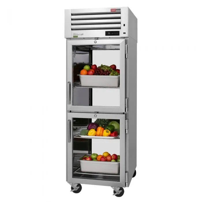 Turbo Air - PRO-26-2R-G-PT-N. Commercial 28 Pass Thru Refrigerator PRO Series 4 Glass Half Doors 27.52 cu.ft