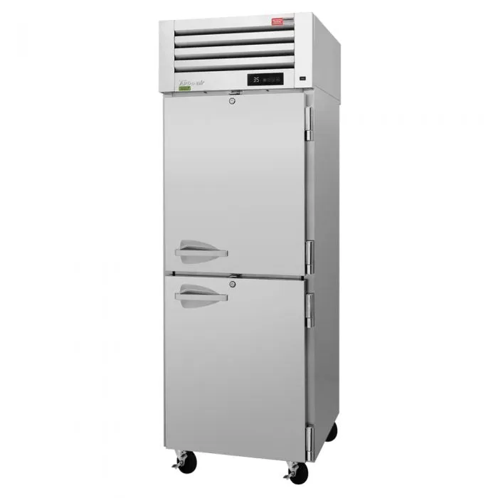 Turbo Air - PRO-26-2R-SG-PT-N. Commercial 28 Pass Thru Refrigerator PRO Series 2 Half Glass F/ 2 Half Solid B 26.48 cu.ft