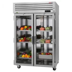 Turbo Air -PRO-50R-GS-PT-N. Commercial 51 2 Glass Front Door / 2 Solid Back Door Pass-Thru Refrigerator PRO Series 53.87 cu.ft.