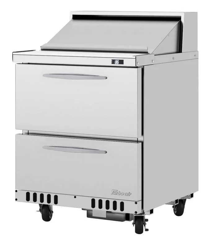 Turbo Air - PST-28-D2-FB-N. Commercial PRO Series Sandwich/Salad Prep Table. Front Breathing airflow. one-section