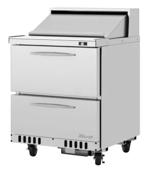 Turbo Air - PST-28-D2-FB-N. Commercial PRO Series Sandwich/Salad Prep Table. Front Breathing airflow. one-section
