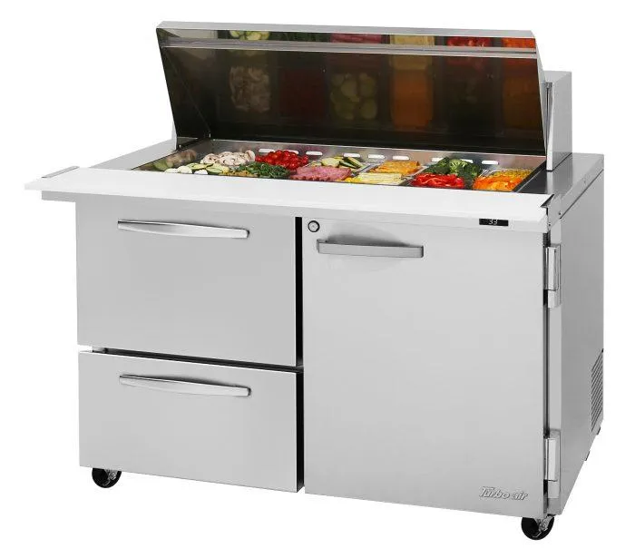 Turbo Air - PST-48-18-D2R-N. Commercial PRO Series Mega Top Sandwich/Salad Prep Table. two-section