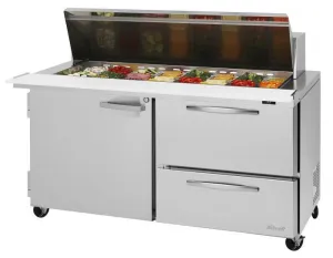Turbo Air - PST-60-24-D2R-N. Commercial PRO Series Mega Top Sandwich/Salad Prep Table. two-section