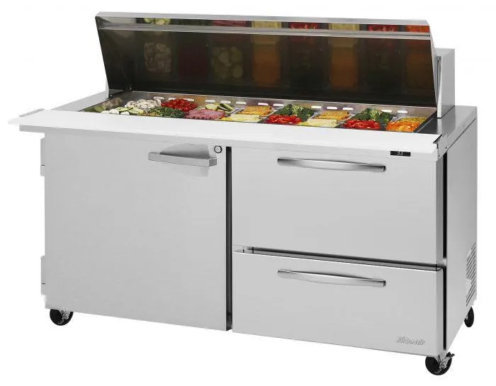 Turbo Air - PST-60-24-D2R-N. Commercial PRO Series Mega Top Sandwich/Salad Prep Table. two-section