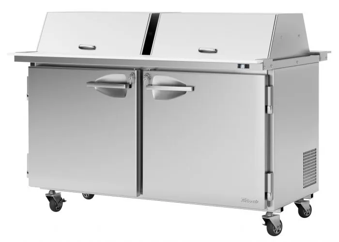 Turbo Air - PST-60-24-N-DS. Commercial PRO Series Mega Top Sandwich/Salad Prep Table-Dual Sided. two-section