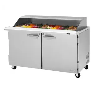 Turbo Air - PST-60-24-N-SL. Commercial PRO Series Mega Top Sandwich/Salad Prep Table-Slide Lid. two-section