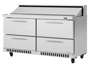 Turbo Air - PST-60-D4-FB-N. Commercial PRO Series Sandwich/Salad Prep Table. Front Breathing airflow. two-section. 14.8 cu. ft.