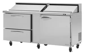 Turbo Air - PST-72-D2R-N. Commercial PRO Series Sandwich/Salad Unit-Drawers. (2) drawers