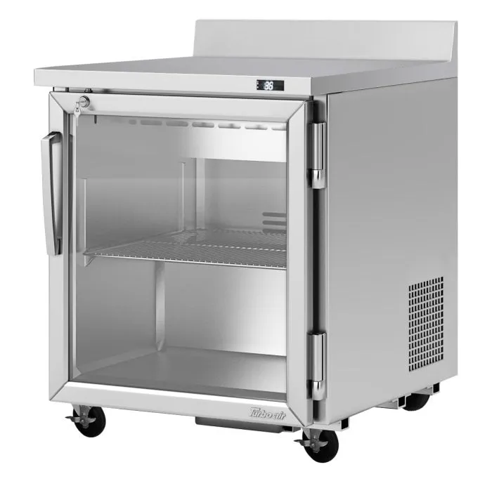 Turbo Air - PWR-28-G-N(-L). 1 Glass Door Worktop Refrigerator