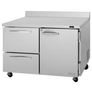 Turbo Air - PWR-48-D2R(L)-N. 1 Solid Door 2 Drawers Worktop Refrigerator