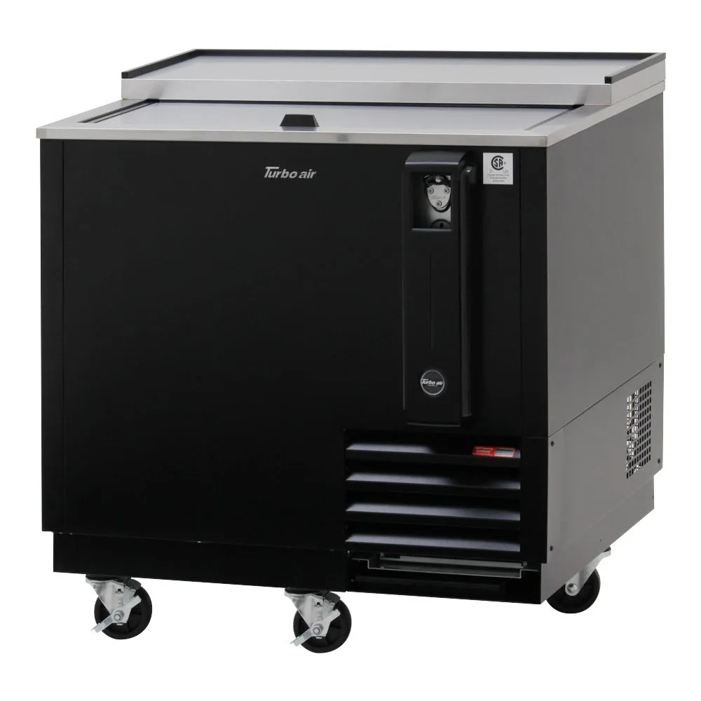 Turbo Air TBC-36SB-N6 36 3/4 Forced Air Bottle Cooler - Holds (288) 12 oz Bottles. Black. 115v