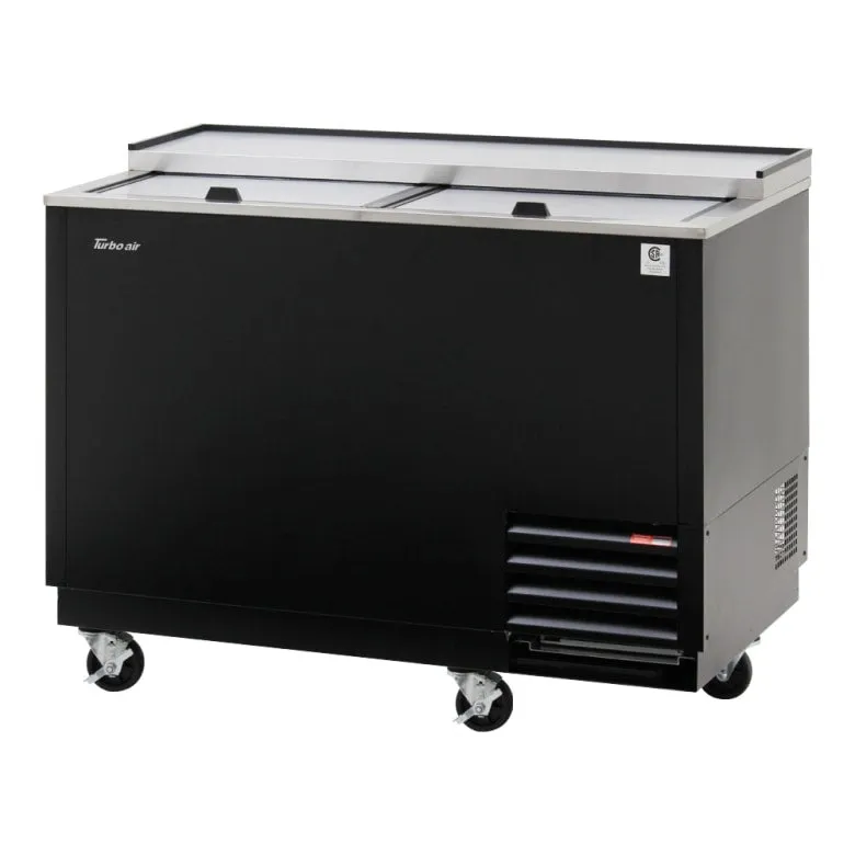 Turbo Air TBC-50SB-GF-N 2 Section Glass Chiller w/ 140 Mug Capacity. Black. 115v