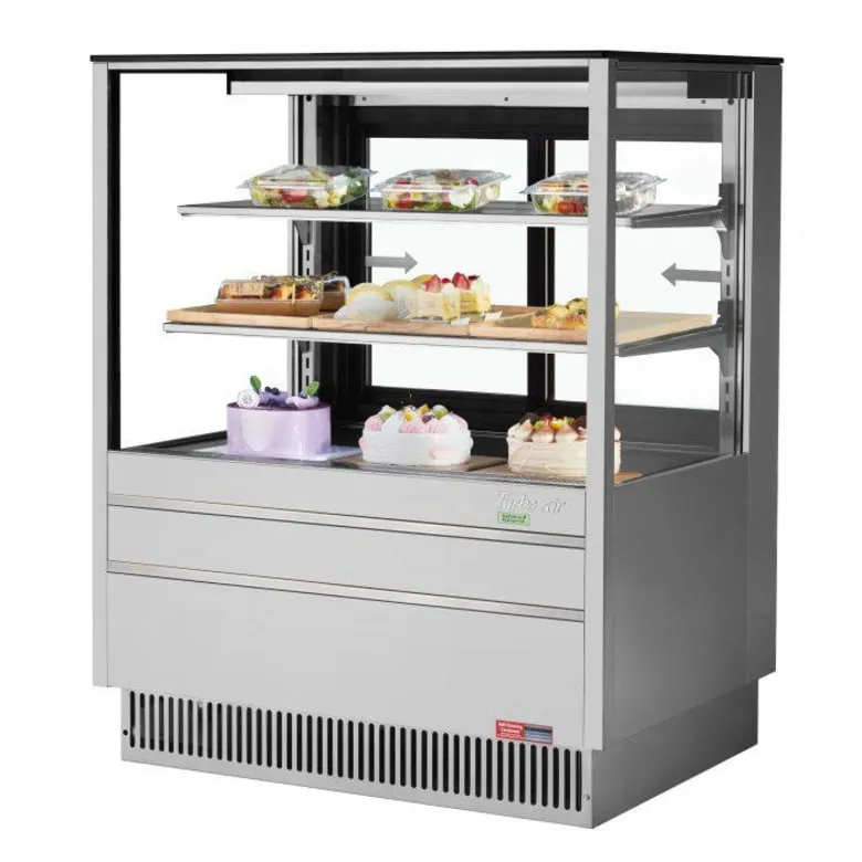 Turbo Air TCGB-36UF-S-N 36 1/2 Full Service Bakery Display Case w/ Straight Glass - (3) Levels. 115v